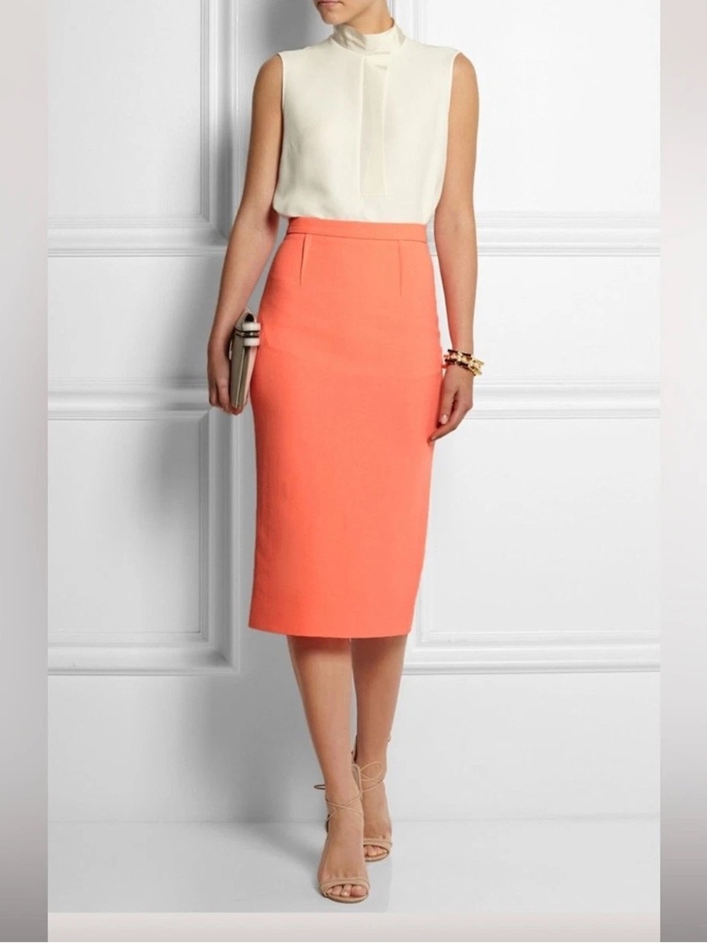 Crepe Wool Luxury Pencil Skirt